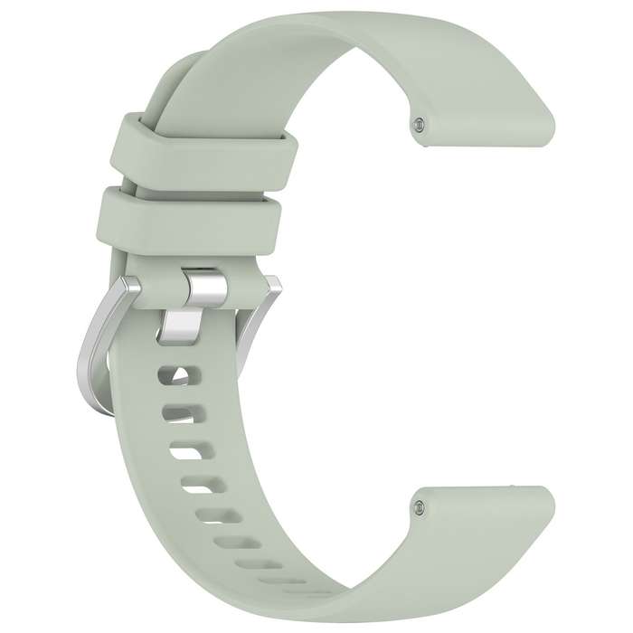 For Garmin Venu SQ2 Liquid Glossy Silver Buckle Silicone Watch Band(Green)