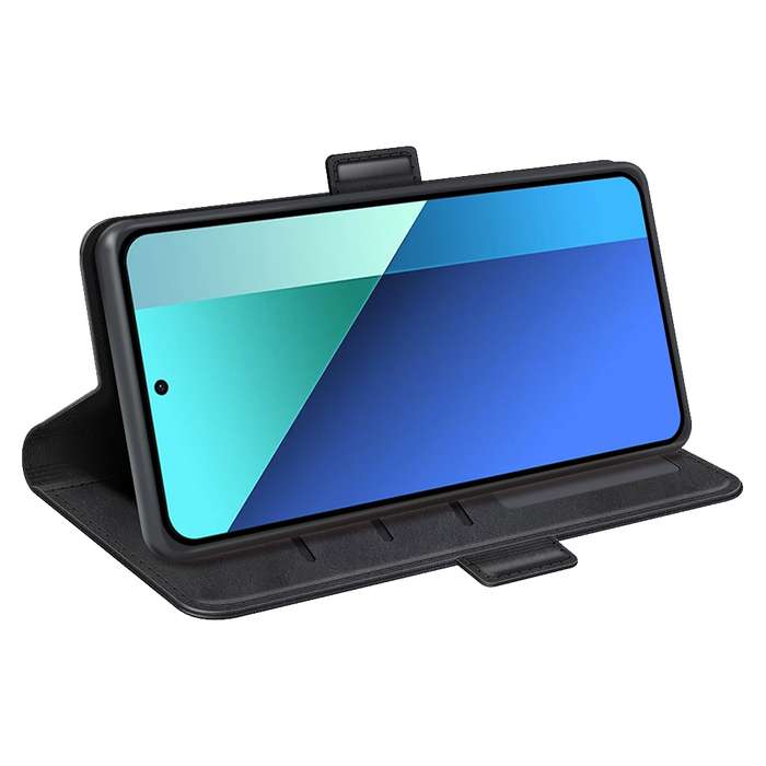 For Xiaomi Redmi Note 13 4G Dual-side Magnetic Buckle Horizontal Flip Leather Phone Case(Black)