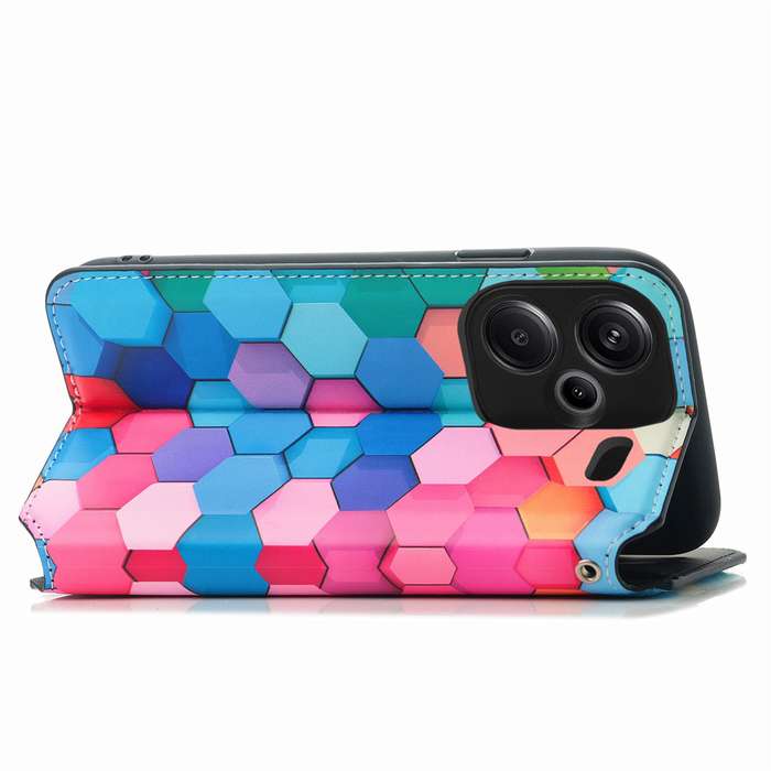 For Xiaomi Redmi Note 13 Pro+ CaseNeo Colorful Magnetic Leather Phone Case(Colorful Cube)