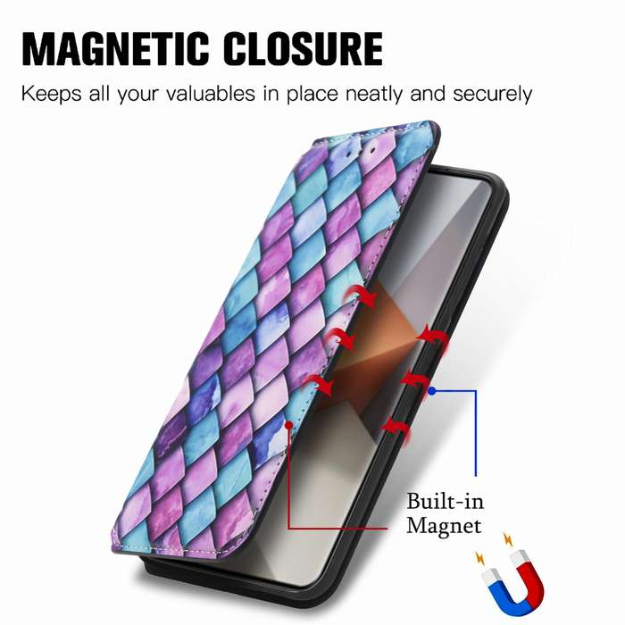 For Xiaomi Redmi Note 13 Pro+ CaseNeo Colorful Magnetic Leather Phone Case(Colorful Cube)