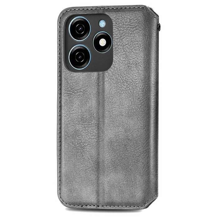 For Xiaomi Redmi Note 12 Pro 5G Cubic Grid Pressed Magnetic Leather Phone Case(Grey)