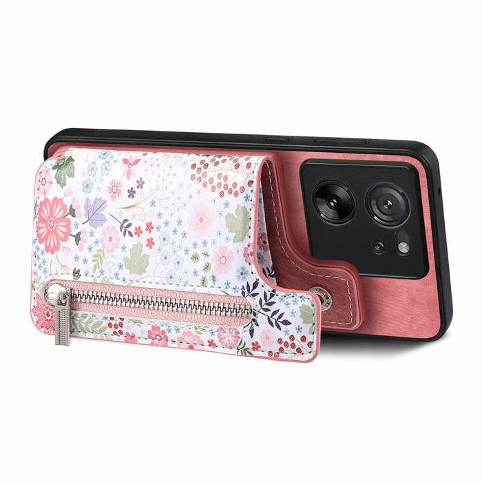 For Xiaomi 12 Lite Retro Painted Zipper Wallet Back Phone Case(Pink)