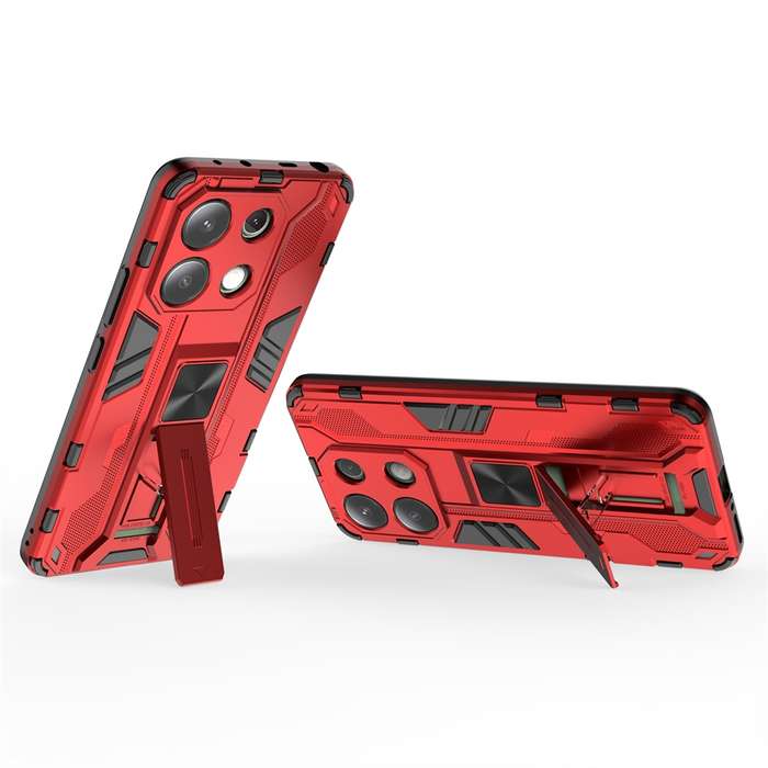 For Redmi Note 13 4G Supersonic Armor PC Hybrid TPU Phone Case(Red)