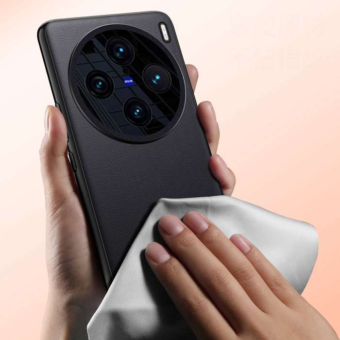 For vivo X100 Plain-leather All-inclusive Shockproof Phone Case(White)