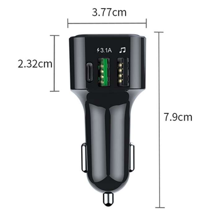 Colorful light Car Hands-free Call Bluetooth Receiver Support U Disk MP3 Player