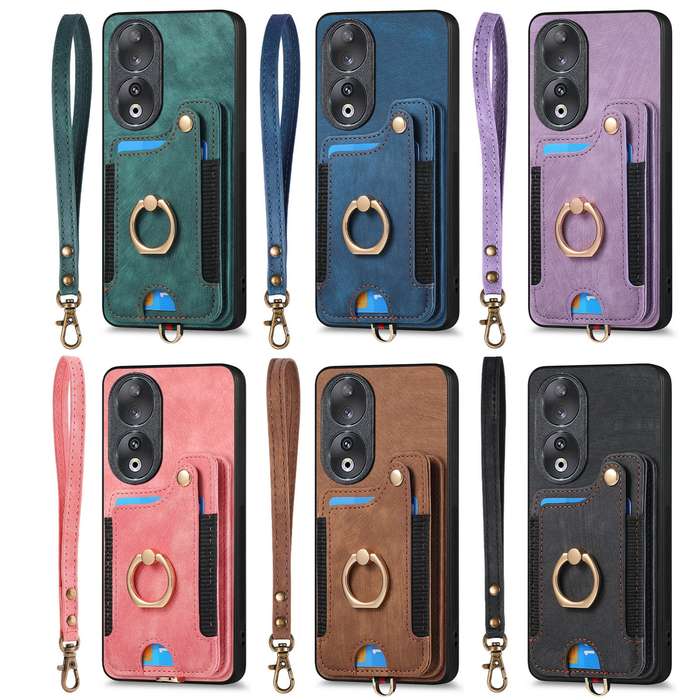 For Honor X6a Retro Skin-feel Ring Multi-card RFID Wallet Phone Case(Brown)