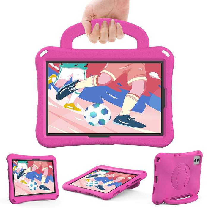For Samsung Galaxy Tab S8 11 X700N 2022 Handle Football Shaped EVA Shockproof Tablet Case(Rose