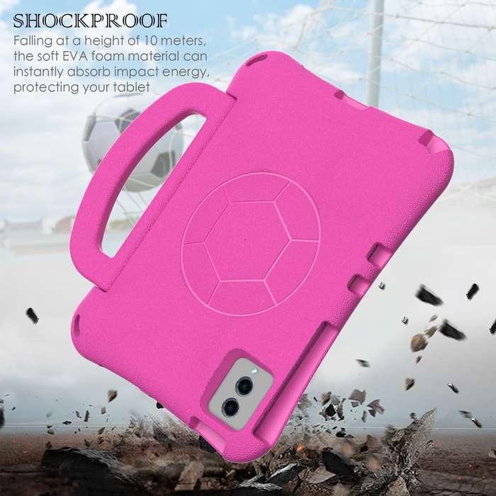 For Samsung Galaxy Tab S8 11 X700N 2022 Handle Football Shaped EVA Shockproof Tablet Case(Rose