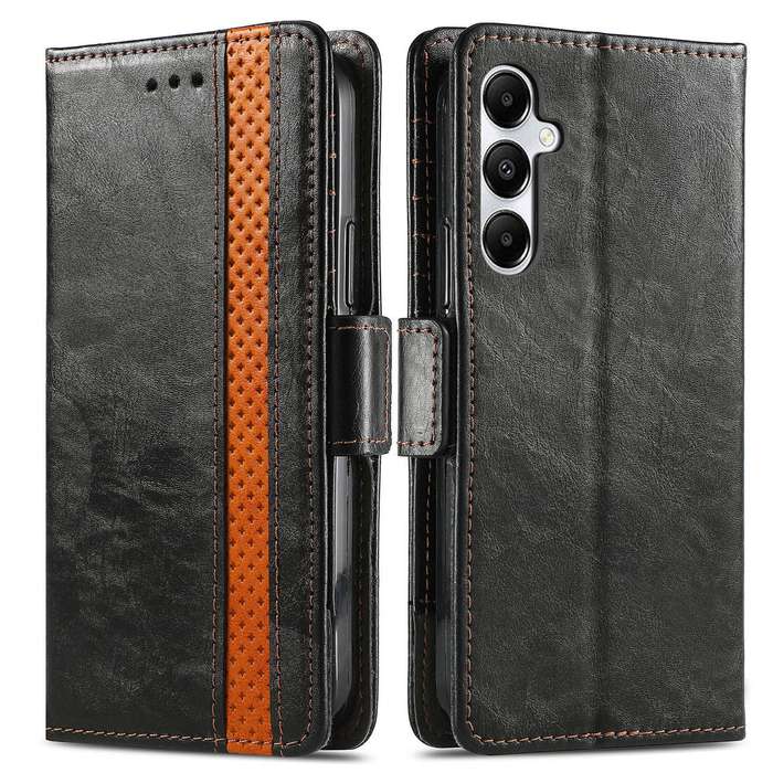 For Samsung Galaxy A35 5G CaseNeo Splicing Dual Magnetic Buckle Leather Phone Case(Black)