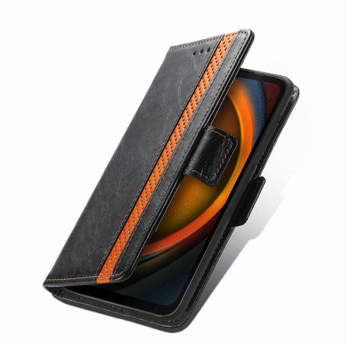 For Samsung Galaxy A35 5G CaseNeo Splicing Dual Magnetic Buckle Leather Phone Case(Black)