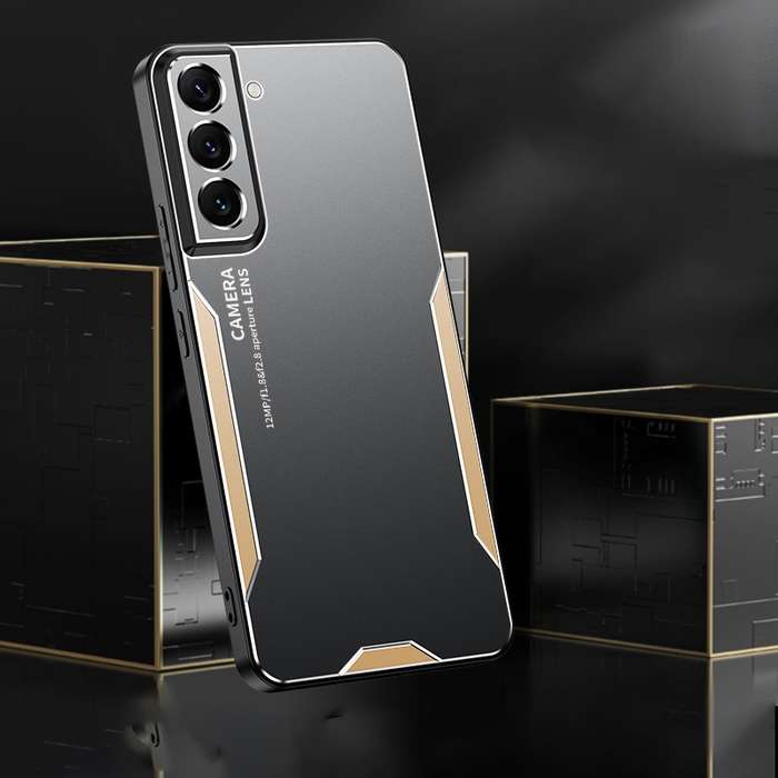 For Samsung Galaxy S22+ 5G Blade Series TPU Hybrid Metal Phone Case(Gold)