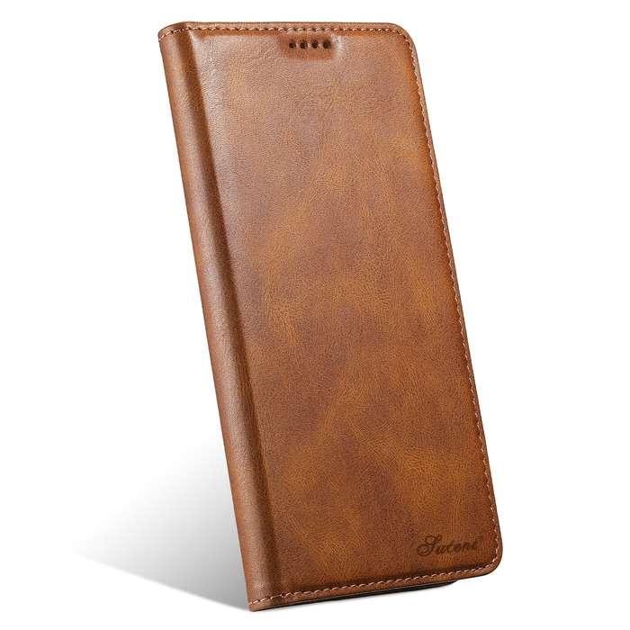 For Samsung Galaxy S22 5G Suteni J02 Oil Wax Wallet Leather Phone Case(Brown)