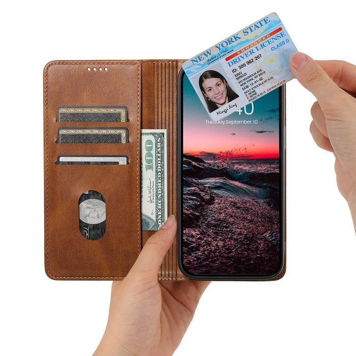 For Samsung Galaxy S22 5G Suteni J02 Oil Wax Wallet Leather Phone Case(Brown)