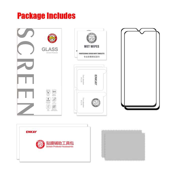 For Realme C25s 2pcs ENKAY Full Glue High Aluminum-silicon Tempered Glass Film