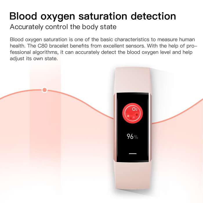 C80 IP67 Waterproof Smart Bracelet Sport Fitness Tracker(Wine Red)