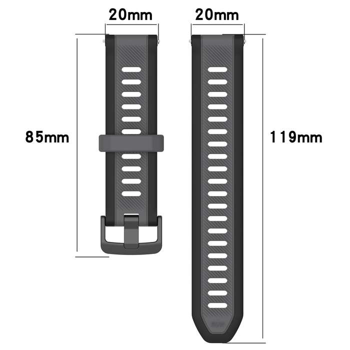 For Amazfit GTS 4 20mm Two-Color Textured Silicone Watch Band(Yellow+Black)
