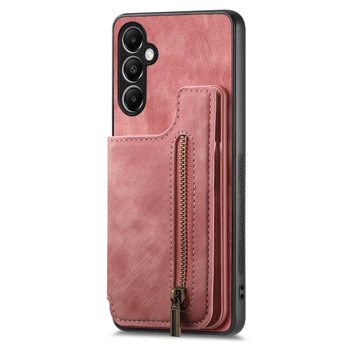 For Samsung Galaxy A54 5G Retro Leather Zipper Wallet Back Phone Case(Pink)