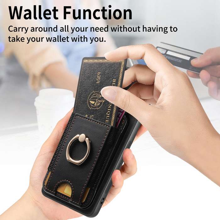 For Xiaomi Redmi 12C Retro Splitable Magnetic Stand Card Bag Leather Phone Case(Black)
