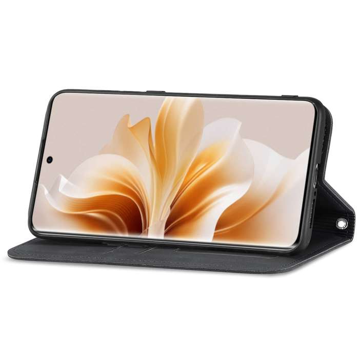 For OPPO Reno11 Pro 5G EU Retro Skin Feel Magnetic Flip Leather Phone Case(Black)