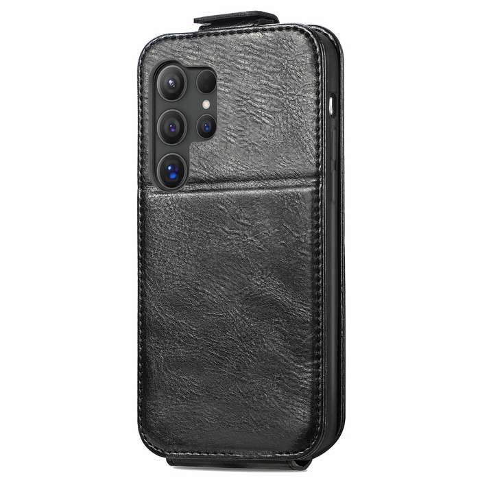 For Samsung Galaxy S24 Ultra 5G Zipper Wallet Vertical Flip Leather Phone Case(Black)