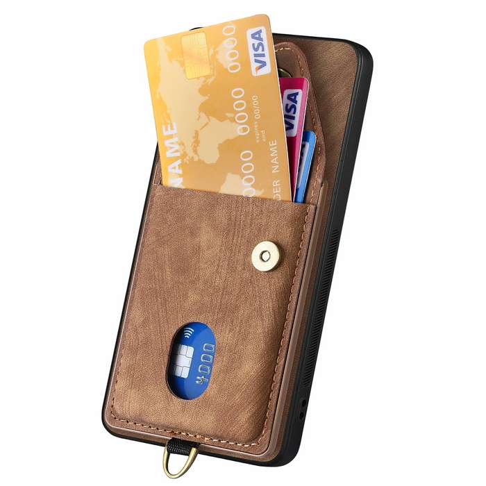 For Xiaomi Redmi Note 13 Pro 4G Retro Card Wallet Fold Leather Phone Case with Strap(Brown)