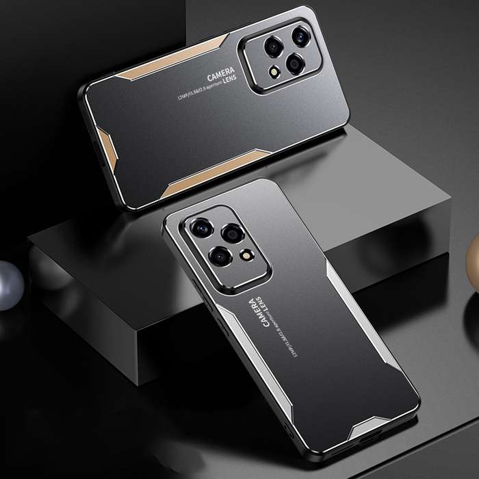 For Honor 200 Lite Global Blade Series TPU Hybrid Metal Phone Case(Silve)