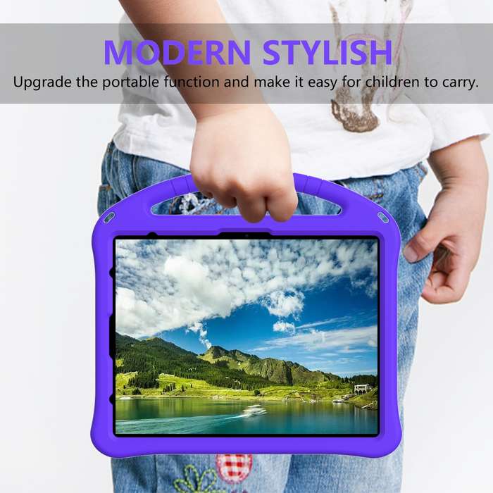 For iPad Pro 12.9 2018-2023 EVA Shockproof Tablet Case with Holder(Purple)