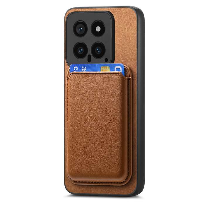 For Xiaomi Redmi Note 12 Turbo Retro Magsafe Card Bag PU Back Cover Phone Case(Brown)
