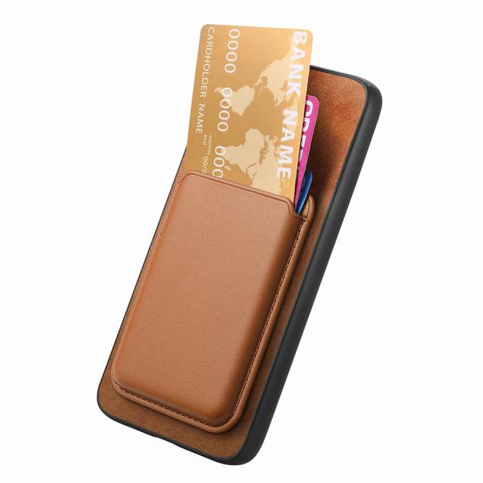 For Xiaomi Redmi Note 12 Turbo Retro Magsafe Card Bag PU Back Cover Phone Case(Brown)