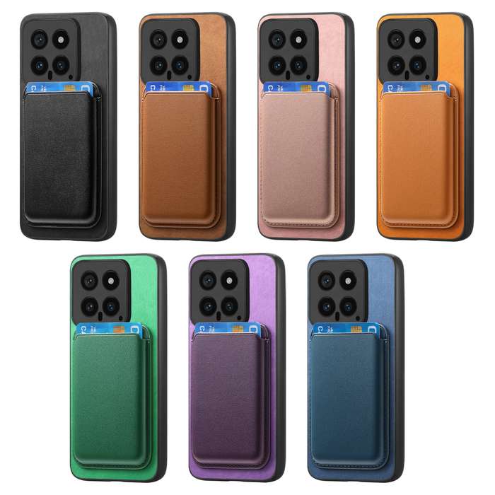 For Xiaomi Redmi Note 12 Turbo Retro Magsafe Card Bag PU Back Cover Phone Case(Brown)