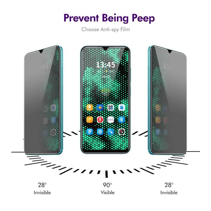 For TCL 305 2pcs ENKAY Hat-Prince 28 Degree Anti-peeping Privacy Tempered Glass Film