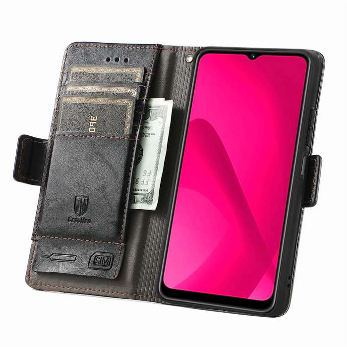 For T-Mobile T Phone 2 Pro 5G CaseNeo Splicing Dual Magnetic Buckle Leather Phone Case(Black)