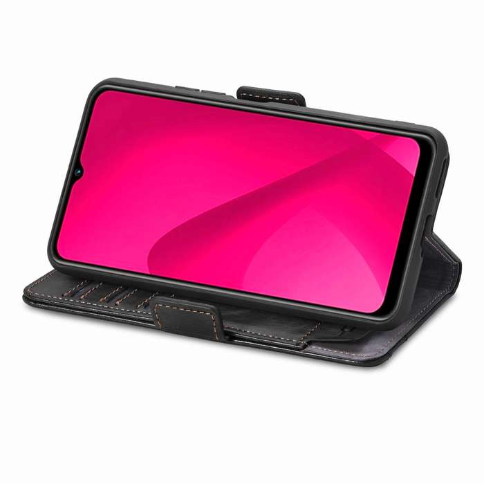 For T-Mobile T Phone 2 Pro 5G CaseNeo Splicing Dual Magnetic Buckle Leather Phone Case(Black)