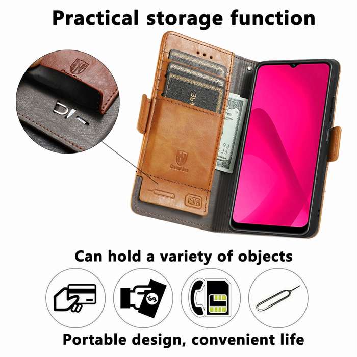 For T-Mobile T Phone 2 Pro 5G CaseNeo Splicing Dual Magnetic Buckle Leather Phone Case(Black)