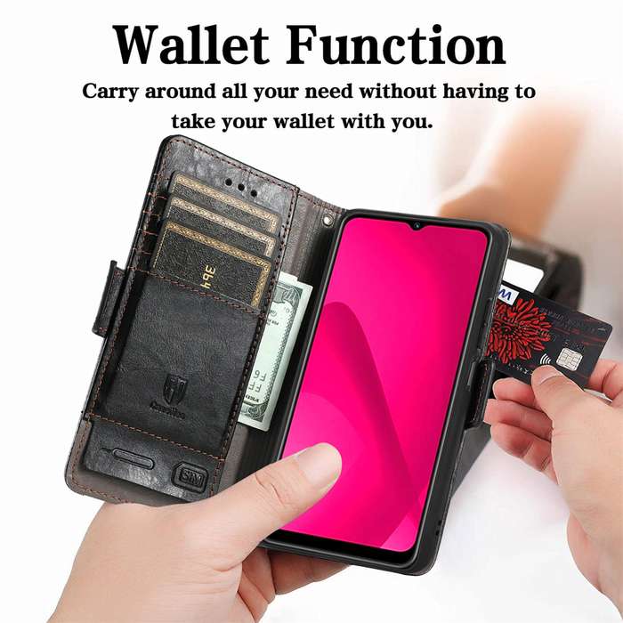 For T-Mobile T Phone 2 Pro 5G CaseNeo Splicing Dual Magnetic Buckle Leather Phone Case(Black)