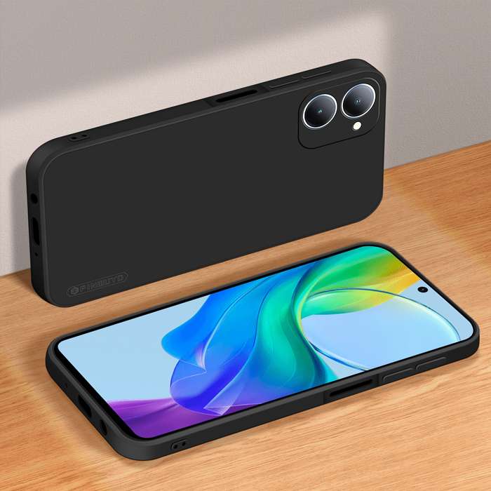 For vivo Y03 / Y18 PINWUYO Sense Series Liquid Silicone TPU Phone Case(Black)