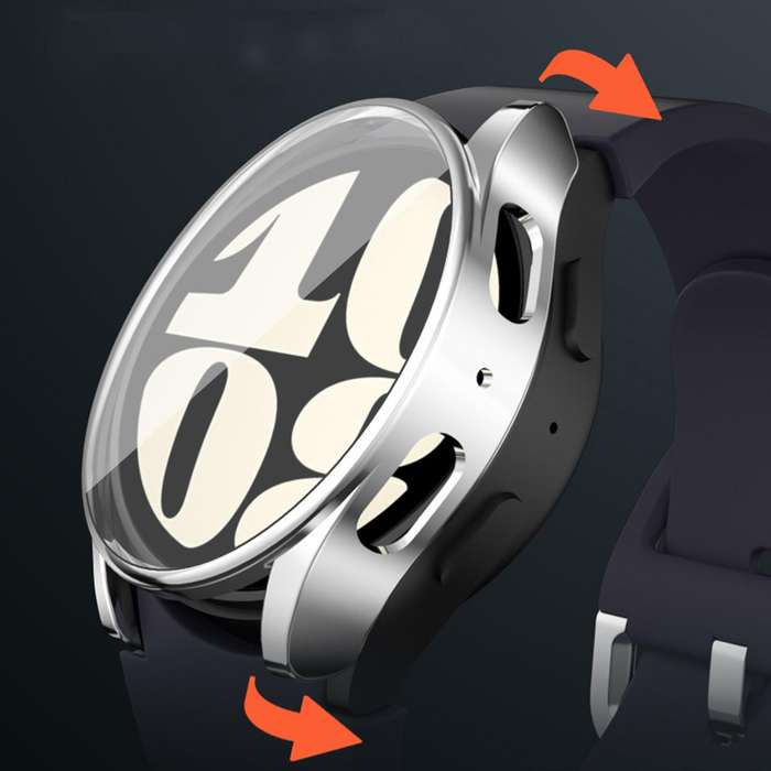 For Samsung Galaxy Watch 7 44mm Full Coverage TPU Electroplated Watch Protective Case(Gray)