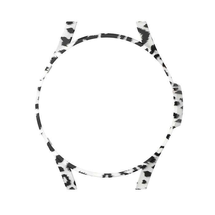For Samsung Galaxy Watch FE 40mm Half Pack Hollow PC Watch Protective Case(White Hair Leopard)