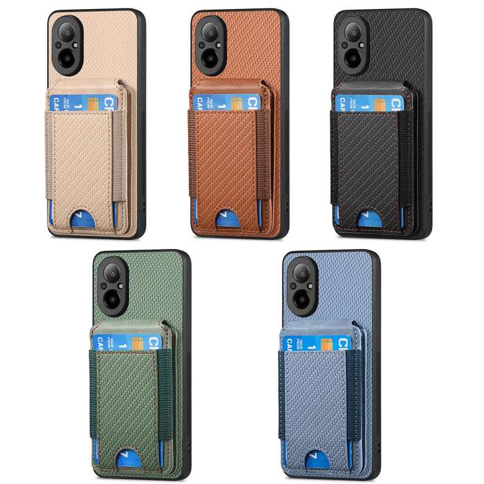 For Realme 9 Pro Carbon Fiber Vertical Flip Wallet Stand Phone Case(Green)