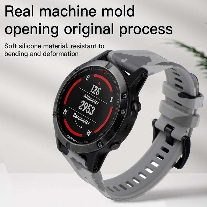 For Garmin Fenix 7X / 7X Pro / Tactix 7 Camouflage Quick Release Silicone Watch Band(Cyan)