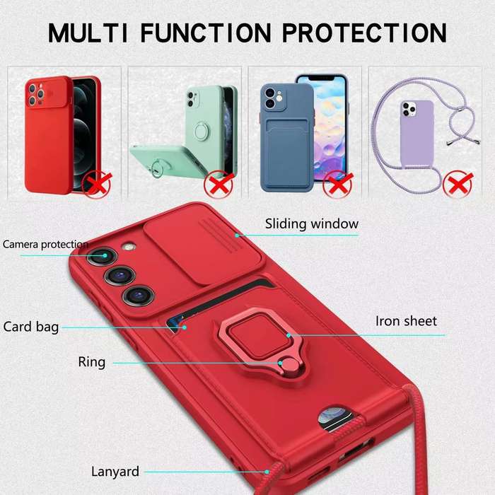 For Samsung Galaxy S23 FE 5G Sliding Camshield Magnetic Card Holder Silicone Phone Case(Dark Ni