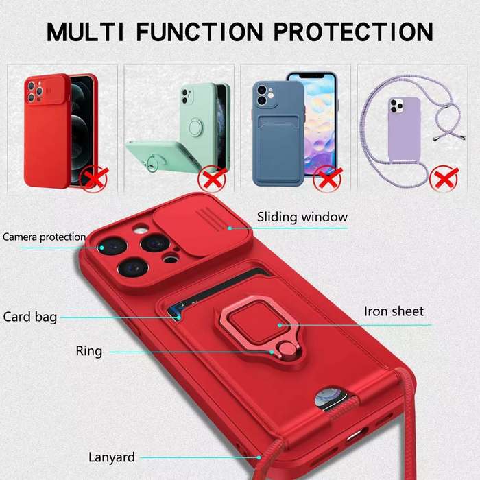 For iPhone 12 Pro Sliding Camshield Magnetic Card Holder Silicone Phone Case(Pink)