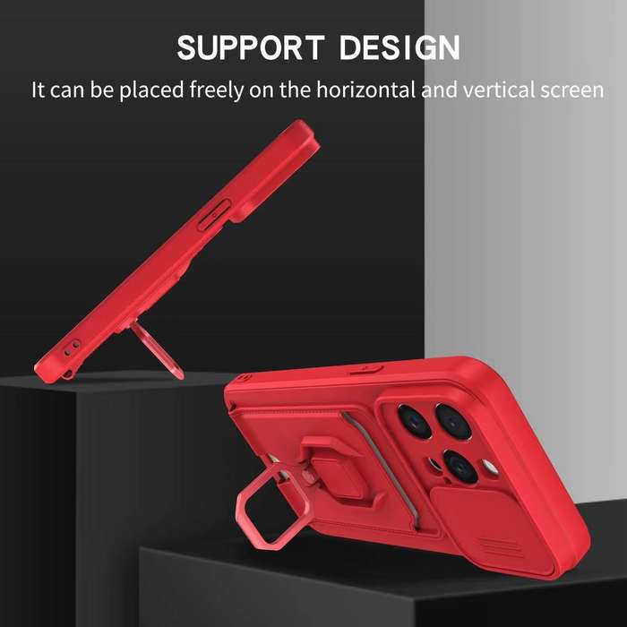 For iPhone 12 Pro Sliding Camshield Magnetic Card Holder Silicone Phone Case(Pink)
