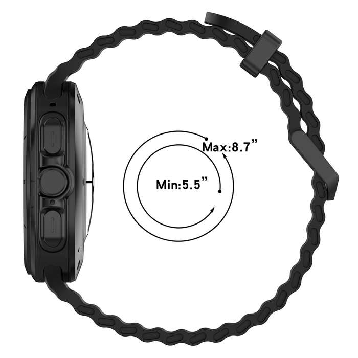 For Samsung Galaxy Watch 7 Ultra 47mm Ocean Hole Dual Buckle Silicone Watch Band(White)