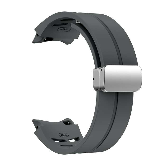 For Samsung Galaxy Watch FE 40mm Richard Magnetic Folding Silver Buckle Silicone Watch Band(Spa