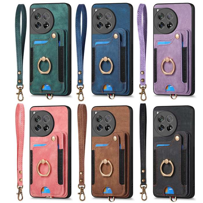 For OnePlus 11 Retro Skin-feel Ring Multi-card RFID Wallet Phone Case(Brown)