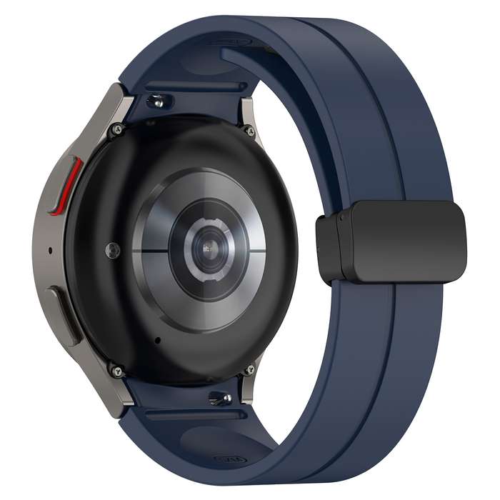 For Samsung Galaxy Watch7 40 / 44mm Magnetic Folding Black Buckle Silicone Watch Band(Midnight