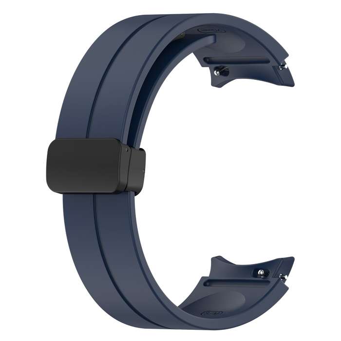 For Samsung Galaxy Watch7 40 / 44mm Magnetic Folding Black Buckle Silicone Watch Band(Midnight