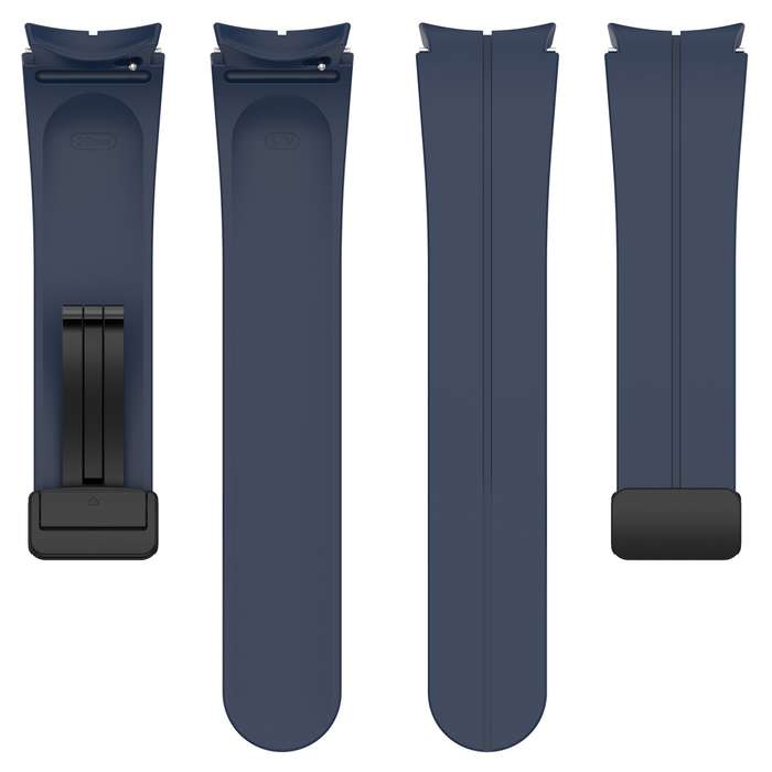 For Samsung Galaxy Watch7 40 / 44mm Magnetic Folding Black Buckle Silicone Watch Band(Midnight