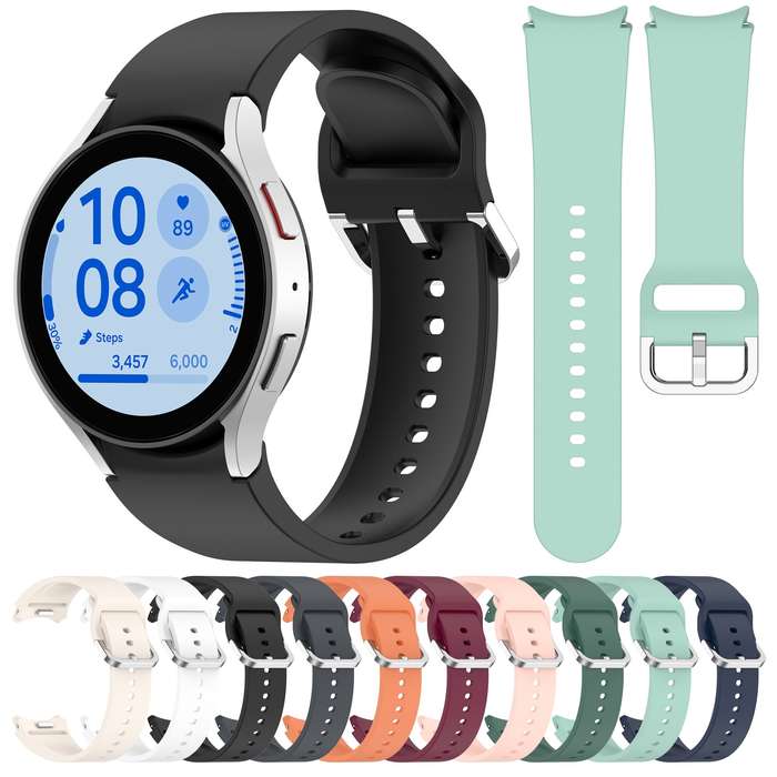For Samsung Galaxy Watch 4 40mm Solid Color Silver Buckle Quick Release Silicone Watch Band(Ora